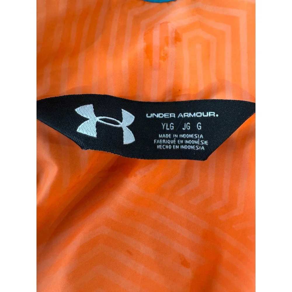 Under Armour ColdGear Infrared Primaloft Quilted Jacket Youth Large Teal Orange